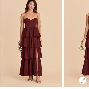 Birdy Grey Lola Tiered Matte Satin Dress